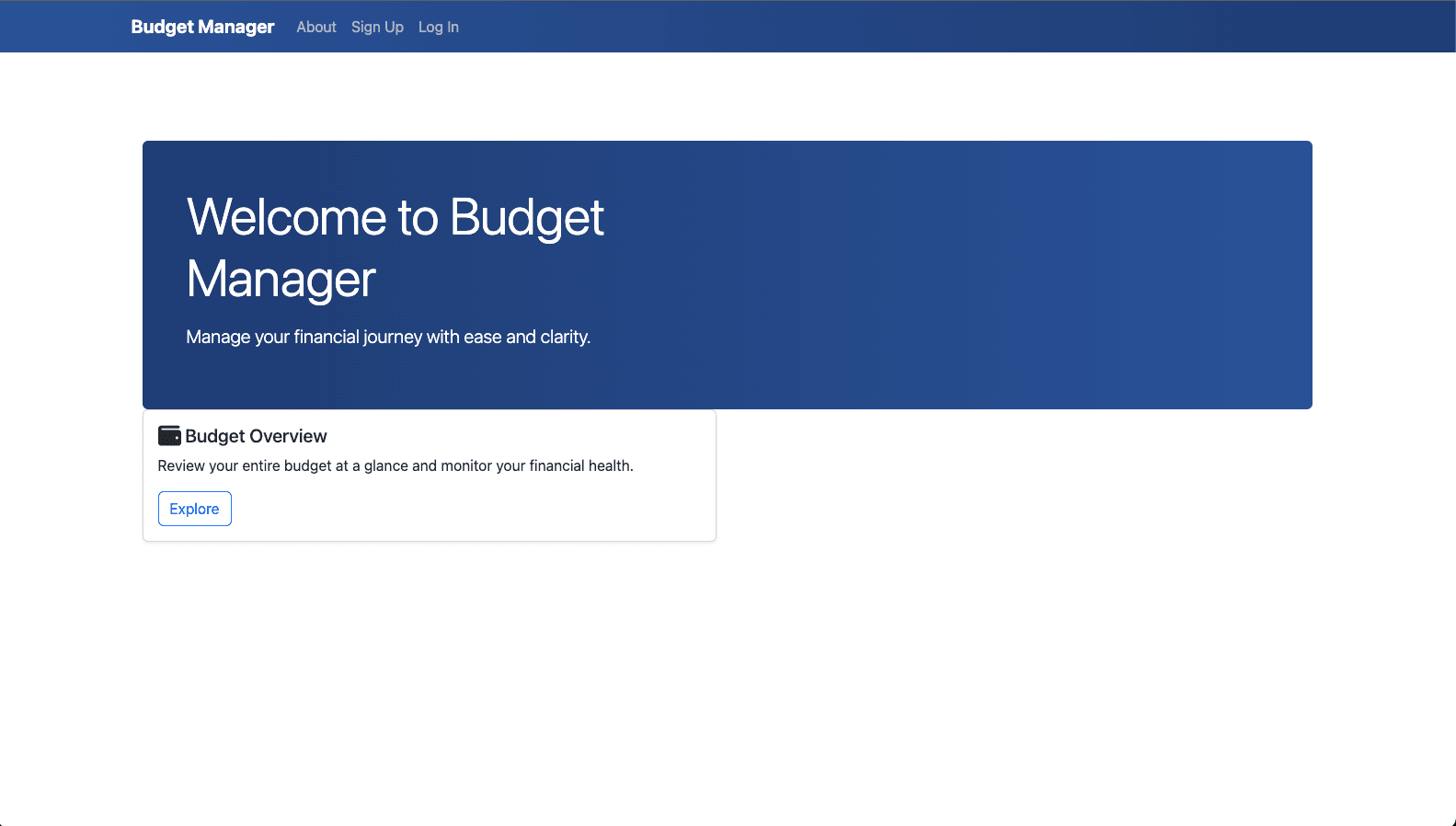 Budget Manager application screenshot